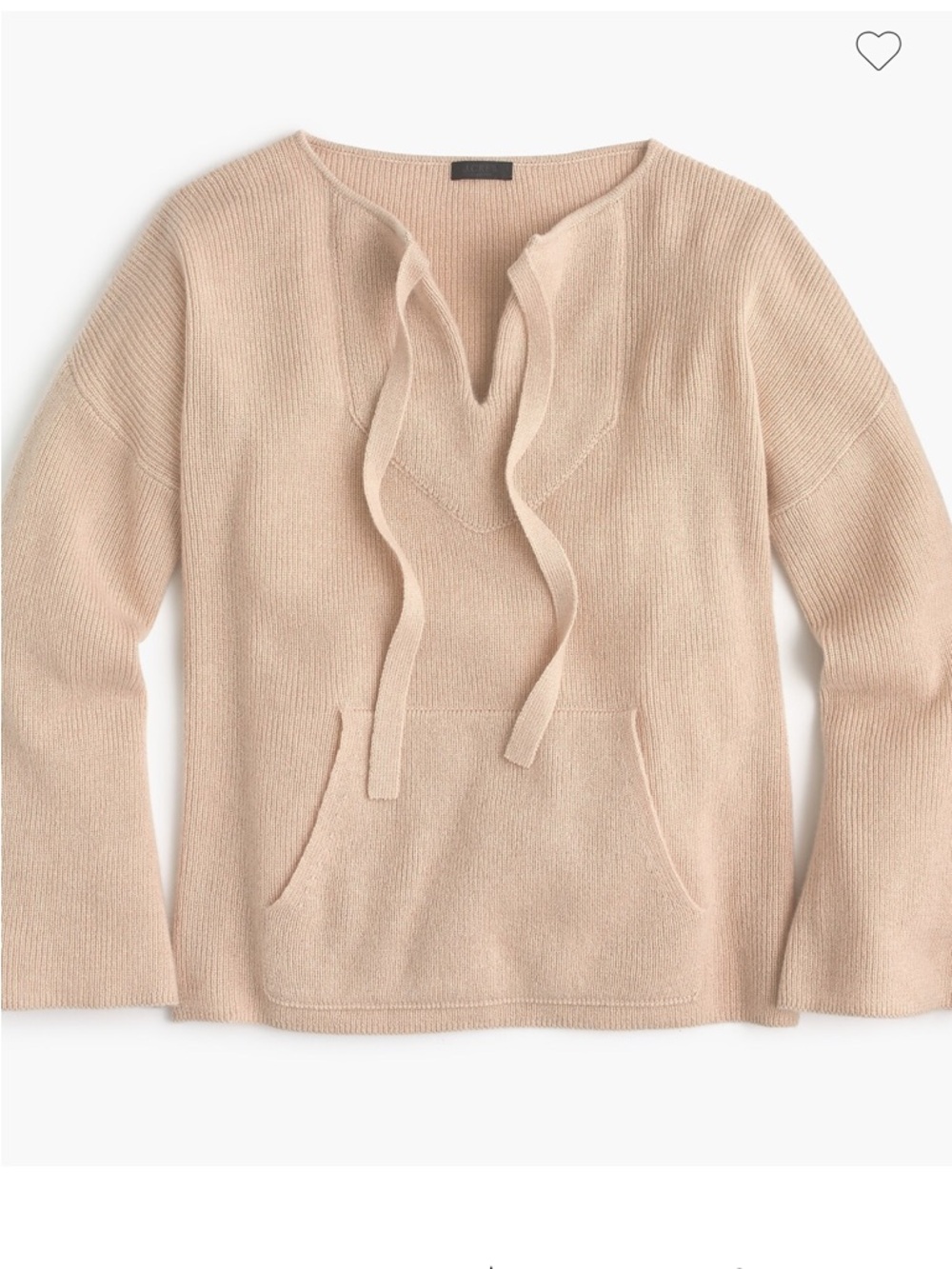 J.Crew Collection Everyday Cashmere Tie-Neck Pullover Sweater XS/S Beige $278